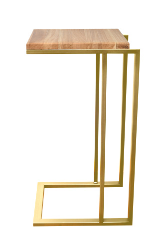 Столик кофейный приставной, золотой фото 4